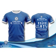 เสื้อบอลพิมพ์ลาย ยอดฮิต ลาย เชลซี สีน้ำเงิน Chelsea ถ้วยรางวัล