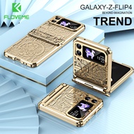 เคสโทรศัพท์แบบใสแบบฝาพับสำหรับ Samsung Galaxy Z Z Flip 5 Flip 4 Flip 3 5G ลวดลายเชิงกล5G พร้อมฮาร์ดพีซีกันกระแทกใสบานพับการพับด้านหลังเคส Galaxy Z Flip 5 Flip 4 Flip 3