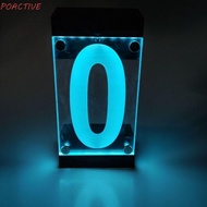 POACTIVE‌ Solar Powered House Number Sign, IP55 Waterproof Remote Controller RGB Color Address Light