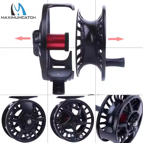 Maximumcatch DX Fly Fishing Reel 5/6/7/8WT Aluminum Alloy Large Arbor Black Right Left Hand Changeab