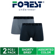 Forest Seluar Dalam Lelaki | (2 Pcs) Forest Mens Cotton Spandex Shorty Brief Underwear Assorted Colo