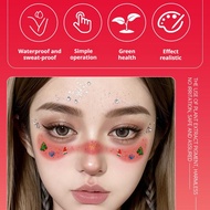 Christmas Face Tattoo Stickers Easy-peel Facial Makeup Snowflake Face Reindeer Stickers O3c0