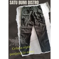 HIJAU Army green long alpine pants | Green punk kempol pants