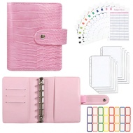 A7 Crocodile Budget Loose Leaf Binder With Zip Envelope - Cash Envelope System, Mini Money Storage B