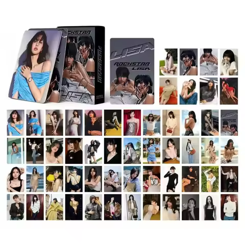 55Pcs Kpop LISA ROCKSTAR Solo Lomo Card New Ablum HD Photo Print Pictures Photocard for Fans Collect