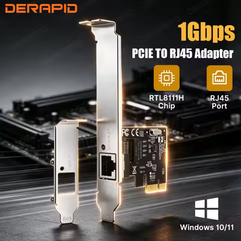Gigabit Ethernet PCIe Network Card RTL8111H Chip 10 100 1000Mbps RJ45 LAN Adapter for Desktop PC Win