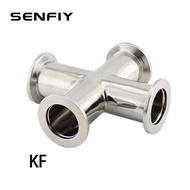 KF10 Cross Pipe KF16 KF25 KF40 KF50 4-Way Diameter SS304 Vacuum Flange Joint Four-Way
