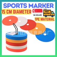 [FLAT SPORTS MARKER] [15 CM] ROUND MARKING CONES TRAINING MARKER LANDMARK LINES TENNIS COURT