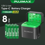 PUJIMAX battery charger Li-ion battery AAA battery 1.5V 1100mWh rechargeable battery fast charging