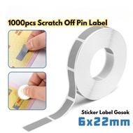 1000pcs Scratch Off Pin Label Sticker Label Scratch 6 X 22mm POLOS BR096 Voucher PIN Cover
