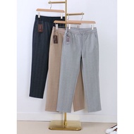 NPU9 Italy LP NPU9 Old Money Style Embroidered Logo Wool Cashmere Blend Men's Casual Elastic Waist S