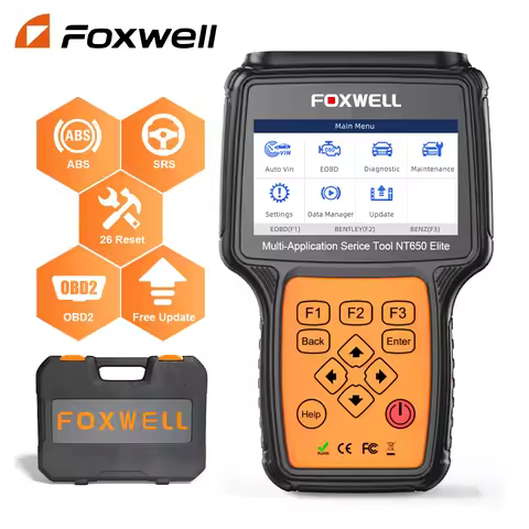 FOXWELL NT650 Elite OBD2 Scanner Wireless Car ABS SRS Engine Code Reader 26 Reset Automotive Car Dia
