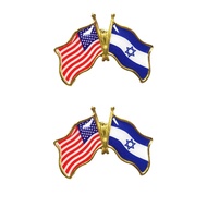2/4/9Pcs Israel Pin American Flag Pin Israeli Flag Pin US Israel Flag Pins Lapel Friendship Flag Pin