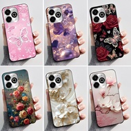 For Umidigi G100X G9X Case Luxury Fashion Butterfly Flowers Printed Jelly Black Soft TPU Silicone Ph
