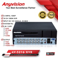 DVR 16 Channel Anyvision 2MP AV5216 XVR HD 1080P DVR/XVR 16CH 2 Mega Pixel Anyvision Official Warran