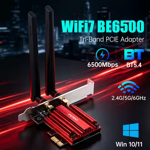 WiFi 7 BE6500 MT7925 Wireless PCIE Adapter Tri Band 2.4G/5G/6Ghz Bluetooth 5.4 6500M Wireless Networ