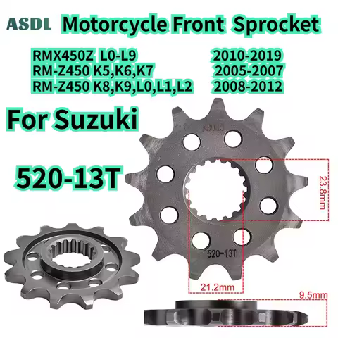 520 13T Motorcycle Front Sprocket 20CrMnTi Gear Wheel For Suzuki RM-Z450 K5 K6 K7 K8 K9 L0-L2 2005-2