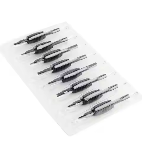 19 MM Disposable 1pc Sterile Tattoo Nozzle Needle Tips Tube Grip 1/3/4/5/7/8/9/10/11/12/13/15 RL For
