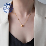 Stainless Steel Love Heart Pendant Necklace Simple Design Simple Necklace Beads And Cool Q2z0