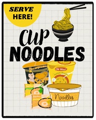 Cup Noodles Available Here Signage A4 Size Lamimated