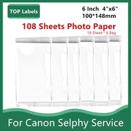 6 inch Compatible for Canon KP-108IN Color Photo Paper Set 4 x 6 For Selphy CP1300 CP1000 CP1200 CP9