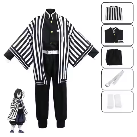 Anime Iguro Obanai Kimono Uniform Anime Pruik Cosplay Kostuum Halloween Feest