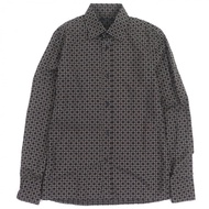 Excellent condition: Vintage Gucci 100% silk Tom Ford-era all-over print long-sleeve shirt, black, s