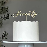 Gold Acrylic Seventy Cake Topper,Cheers to 70 Years Cake Topper - 70th Birthday Cake Decorating Supp