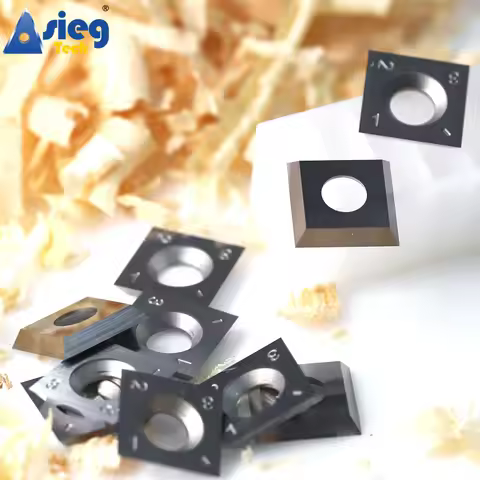 10pcs 15×15×2.5mm-4R0.5 Carbide Insert Cutter Square Radius for Grizzly T32591 Woodmaster Planer wit