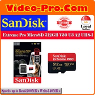 SanDisk Extreme Pro microSD Card 512GB V30 U3 A2 UHS-I 4K UHD (Up To 200MB/s Read, Up To 140MB/s Wri