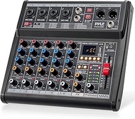 Pyle Professional Bluetooth DJ Audio Mixer - 6 - Channel DJ Controller Sound Mixer w/DSP 16 Preset E