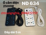Ổ Cắm Điện Thông Minh KIỂU HÌNH CHỮ NHẬT USB CAO CẤP DÂY LỚN DÀI 5 MÉT 2500W
