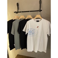 Simple agnes b.sport Small Dinosaur logo Classic Print Short Sleeve Round Neck 100% Cotton Breathabl