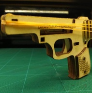 Layangman Laser Smith SG Handcrafted Wooden PPK Rubber Band Gun Toy