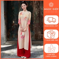 [Ao dai CNY 2025] Modern ao dai, party ao dai, wedding ao dai - beige - Ngoc Diep Ao Dai - ND11033