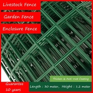 30M Wire Fence Thick Coating Fence Mesh Steel Wire Mesh Iron Mesh Breeding Net Isolation Net