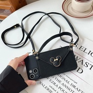 Ốp điện thoại cho Apple iPhone 15 14 13 12 11 x XS XR Pro Max cộng với chuột Mickey Túi đeo chéo Đồ 