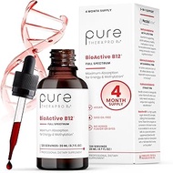 BioActive B12 Full Spectrum (Sublingual Liquid) 180-Day Supply: 4,000 mcg (in 4 Drops a Day) – 3 Bes