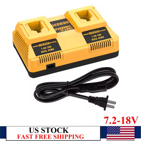 Dual DC9320 Fast Charger for Dewalt Battery DW9116 Compatible with 7.2V-18V NiCD/NiMH DC9098 DC9096 