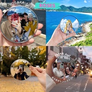 9.5cm Mini Checkin Convex Mirror for Travel Selfie Photography, Handheld Round Mirror for Travel Hot