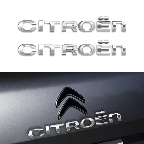 1PC ABS CITROEN Letters Emblem Decal Car Trunk Fender Logo Sticker For CITROEN C1 C3 C4 C5 C6 VTS C-