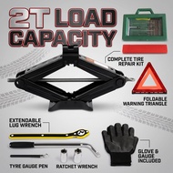 Car Jack Kit Scissor Jack for Car 2Ton Tire Jack Tool Kit Universal Car Emergency Kit with Lug Wrenc