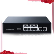8 Port Gigabit POE Switch 2 Port 1000M Uplink Networking Switcher Hub Internet Splitter Plug & Play