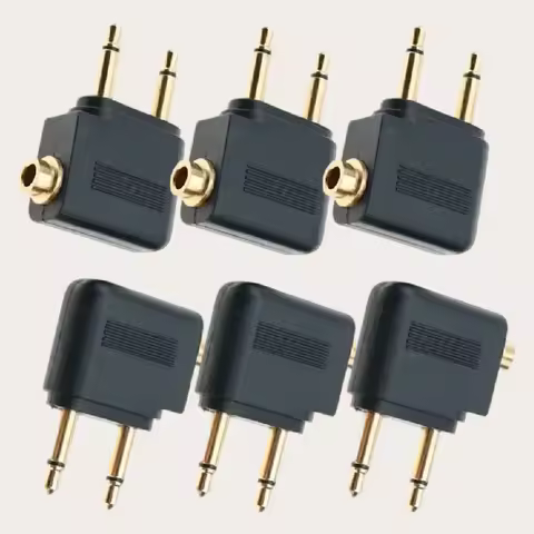 Airplane Audio Splitter 3.5MM Dual Mono To Stereo Adapter for Airline Headphone Jacks