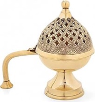 Pure Brass Dhoop Dani with Handle, Dhoop Holder, Dhuna Loban Burner, Sambrani Holder, Dhoop Cup Hold