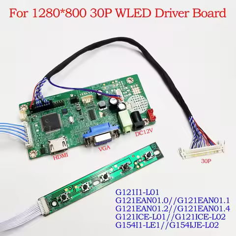 For G121I1-L01 G121EAN01.2 G154I1-LE1 1280*800 30Pin LVDS LCD HDMI VGA Audio HD Interface Monitor Di