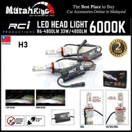 Rci Productions 2 Pcs Led Headlight H3 R6-4800LM 33W 6000K
