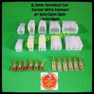 6.3mm Terminal Car Socket Wire Connector (1pin/2pin/3pin/4pin/6pin)