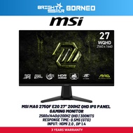 MSI MAG 275QF E20 27" 200HZ QHD IPS Panel Gaming Monitor