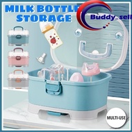 Portable Baby Milk Bottle Storage Box With Lid Milk Powder Container Dust-proof Multifunctional Dryi